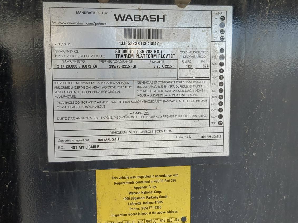 2026 FLATBED WABASH 705297-09 2026 FLATBED WABASH 705297-09